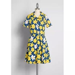 Modcloth Dear Daytime Dreamscape Dress in Blue Daisies